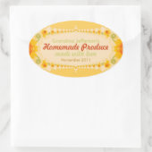 Zelfgemaakt met Love Oval Label Sticker (Tas)