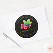 Zelfgemaakt Mixed Berry Jam Label | Zwart (Envelop)