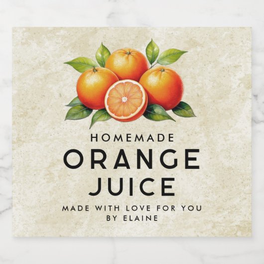 Zelfgemaakt oranje sap likeurfles etiket (Enkel label)