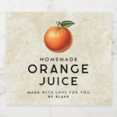 Zelfgemaakt oranje sap likeurfles etiket (Enkel label)