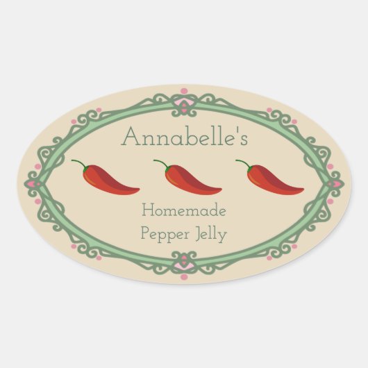 Zelfgemaakt Pepper Jelly Label (Voorkant)