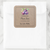 Zelfgemaakt Plum Jam Square Kraft papieren label (Tas)