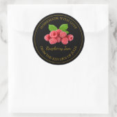 Zelfgemaakt Raspberry Jam Label | Zwart (Tas)