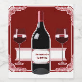 Zelfgemaakt rood wijn etiket (Enkel label)