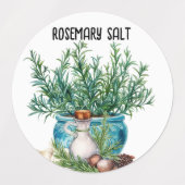 Zelfgemaakt Rozemarijn Zout en Spice Labels (Design 1)
