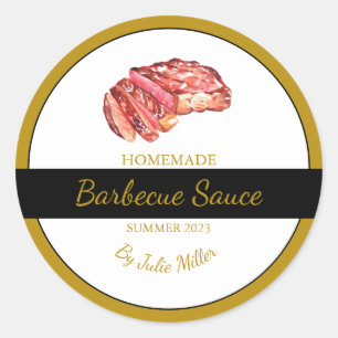 Zelfgemaakt rundvlees Barbecuesaus BBQ Label