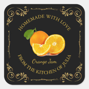  Zelfgemaakt Sinaasappel Jam Square Label