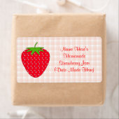 Zelfgemaakt Strawberry Jam Label. Roze en Rood. Etiket (Insitu)