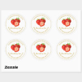 Zelfgemaakt Strawberry Jam Label | Wit (Vel)