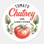 Zelfgemaakt Tomato Chutney label met stijl (Voorkant)