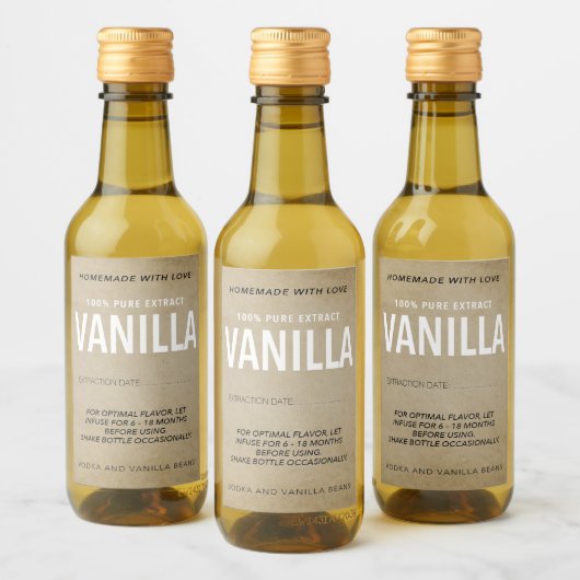 Zelfgemaakt vanille-extract VE006_04wnp Wijn Etiket (Flessen)
