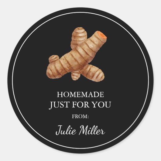 Zelfgemaakt voor uw kurkuma label (Voorkant)