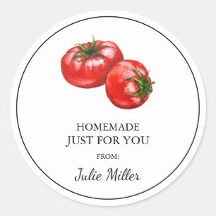 Zelfgemaakt voor uw tomatenlabel ronde sticker