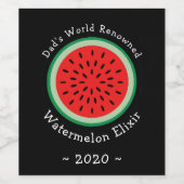 Zelfgemaakt Watermeloen Wijn Gepersonaliseerd Fles Etiket (Enkel label)