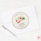 Zelfgemaakte aardbei rabarberjam pot ronde sticker (Envelop)