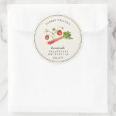 Zelfgemaakte aardbei rabarberjam pot ronde sticker (Tas)