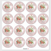 Zelfgemaakte aardbeienconserven 3 in 16 vel sticker (Vel)