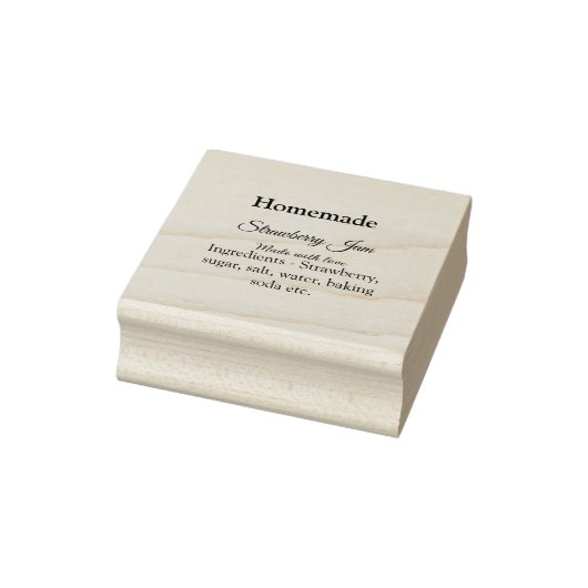 Zelfgemaakte aardbeienjam gemaakt met liefde en te rubberstempel (Stempel)