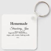 Zelfgemaakte aardbeienjam gemaakt met liefde en te sleutelhanger (Achterkant)