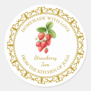zelfgemaakte aardbeienjam label l wit