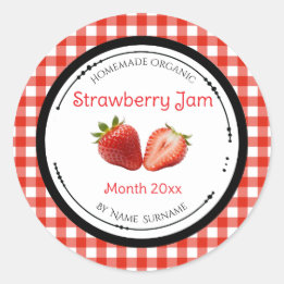 Zelfgemaakte Aardbeienjam Label Sticker