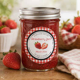 Zelfgemaakte Aardbeienjam Label Sticker