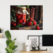 Zelfgemaakte aardbeienjam poster (Thuiskantoor)