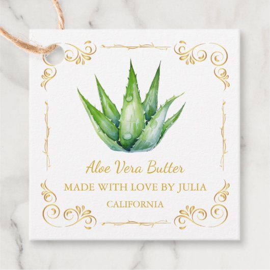  Zelfgemaakte Aloë Vera Butter Square Hang Label (Voorkant)