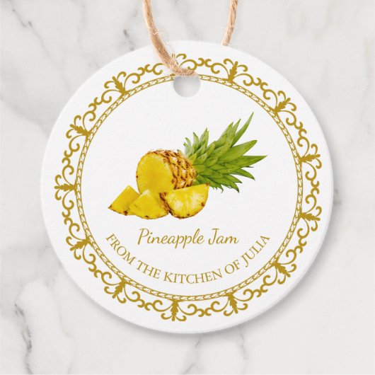 Zelfgemaakte Ananas Jam Hang Label l Wit (Voorkant)