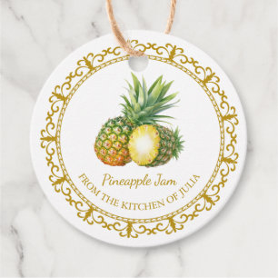Zelfgemaakte Ananas Jam Hang Label l Wit