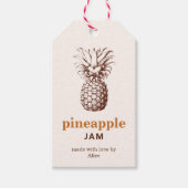 Zelfgemaakte ananas jam met aangepaste kleuren cadeaulabel (Voorkant)