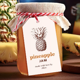 Zelfgemaakte ananas jam met aangepaste kleuren cadeaulabel