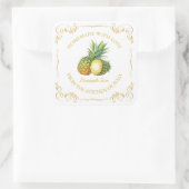 Zelfgemaakte Ananas Jam Square Label (Tas)