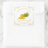 Zelfgemaakte Ananas Jam Square Label (Tas)