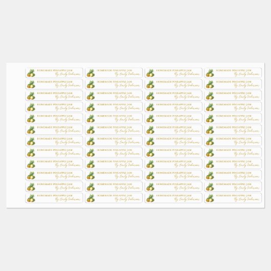 Zelfgemaakte Ananas Jam Thin Label (Vel)