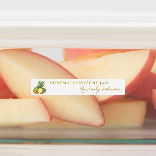 Zelfgemaakte Ananas Jam Thin Label (Aangebracht)