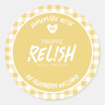 Zelfgemaakte Ananas Relish Klassieke Ronde Sticker
