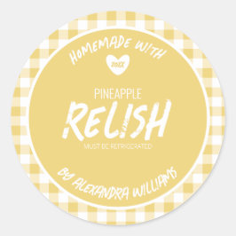 Zelfgemaakte Ananas Relish Klassieke Ronde Sticker