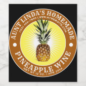  zelfgemaakte ananas wijn Sjabloon Etiket (Enkel label)