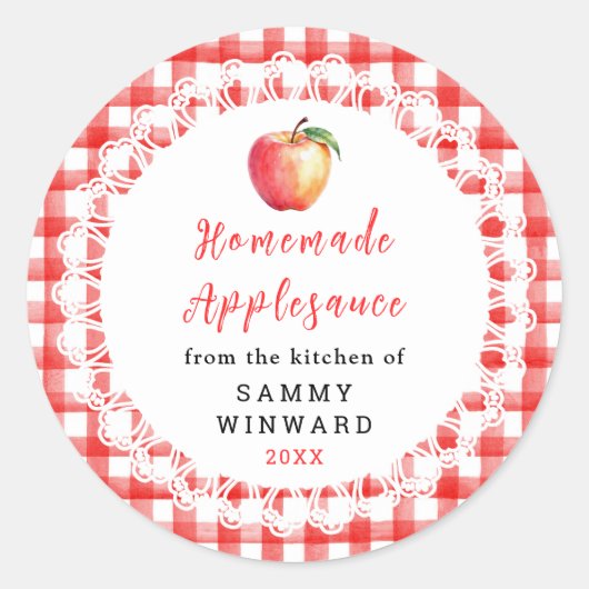 Zelfgemaakte appelmoes pot etiket (Voorkant)