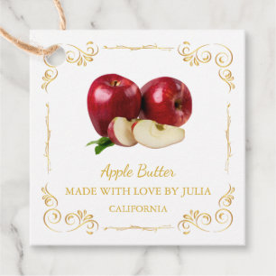  zelfgemaakte Apple Butter Square Hang Label