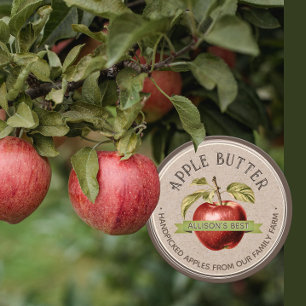 ZELFGEMAAKTE APPLE CIDER Grunge Font Kraft en Brui Ronde Sticker