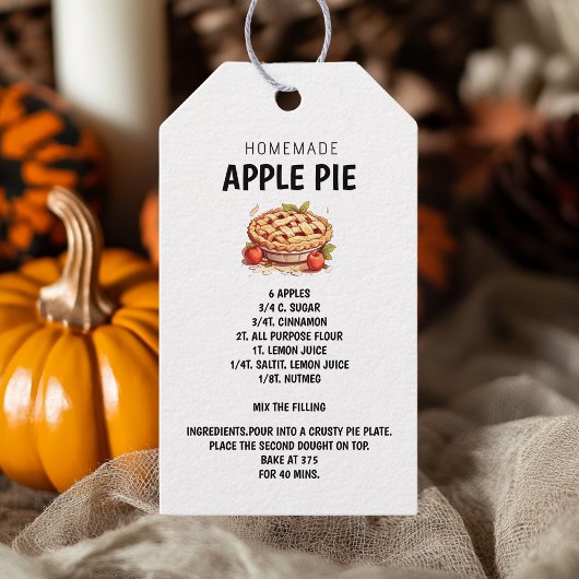 Zelfgemaakte Apple Pie Recept - Zoet en attent Cadeaulabel