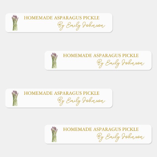 Zelfgemaakte asperges Pickle Thin Label (Groep)