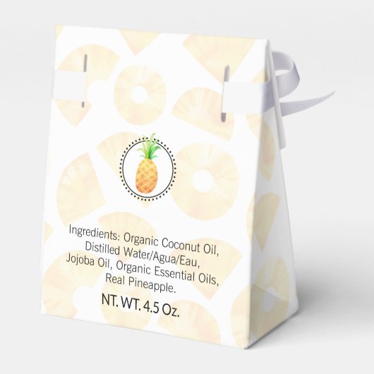 Zelfgemaakte bad & body verpakking | ananasdoos bedankdoosjes (Achterkant)