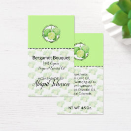 Zelfgemaakte bad & lichaamsbergamot citrus cadeauk visitekaartje