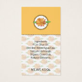 Zelfgemaakte bad & lichaamscalendula-wildebloem ca visitekaartje (Achterkant)