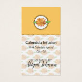 Zelfgemaakte bad & lichaamscalendula-wildebloem ca visitekaartje (Voorkant)