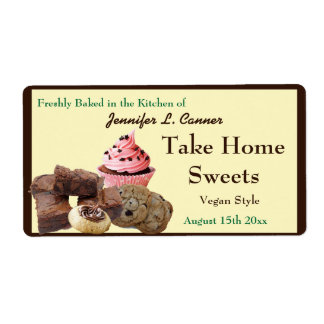 Zelfgemaakte Baked Goods Assortiment Verpakking Etiket
