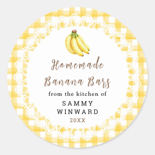 Zelfgemaakte Banaanreep Etiket (Voorkant)